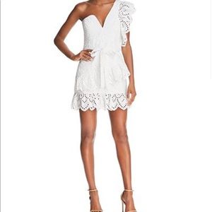 Bardot one shoulder white eyelet dress Size Small